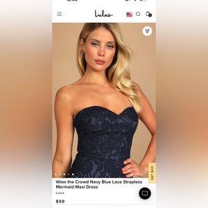 Navy Blue Mermaid Maxi Dress -Lulus